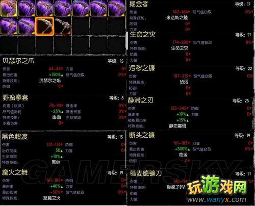 《暗黑血统2》部分特殊武器特殊技能测试结果