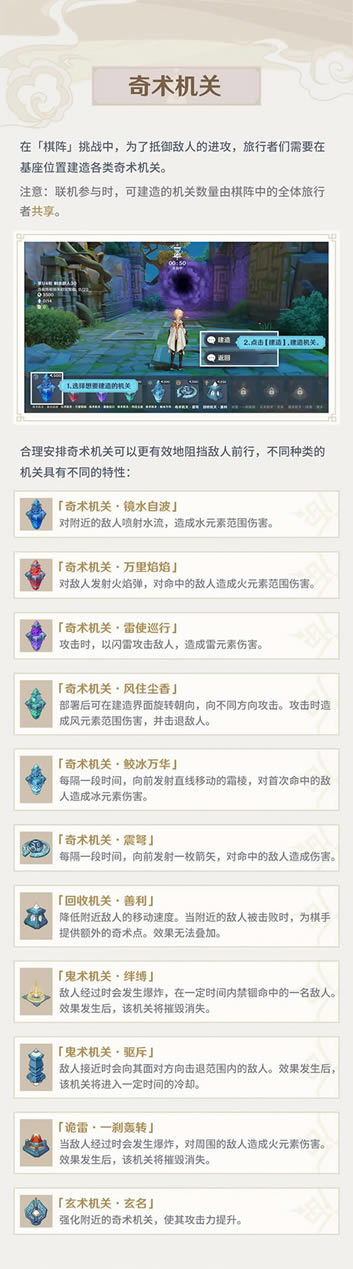 原神稻妻机关奇谭全机关特征效果列表