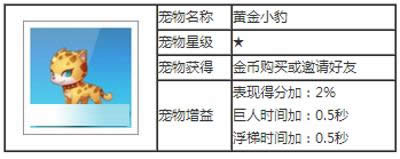 天天酷跑宠物黄金小豹