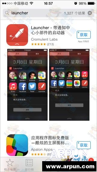 通知中心启动器Launcher回归AppStore 附下载安装教程通知中心启动器Launcher回归AppStore 附下载安装教程 arpun.com