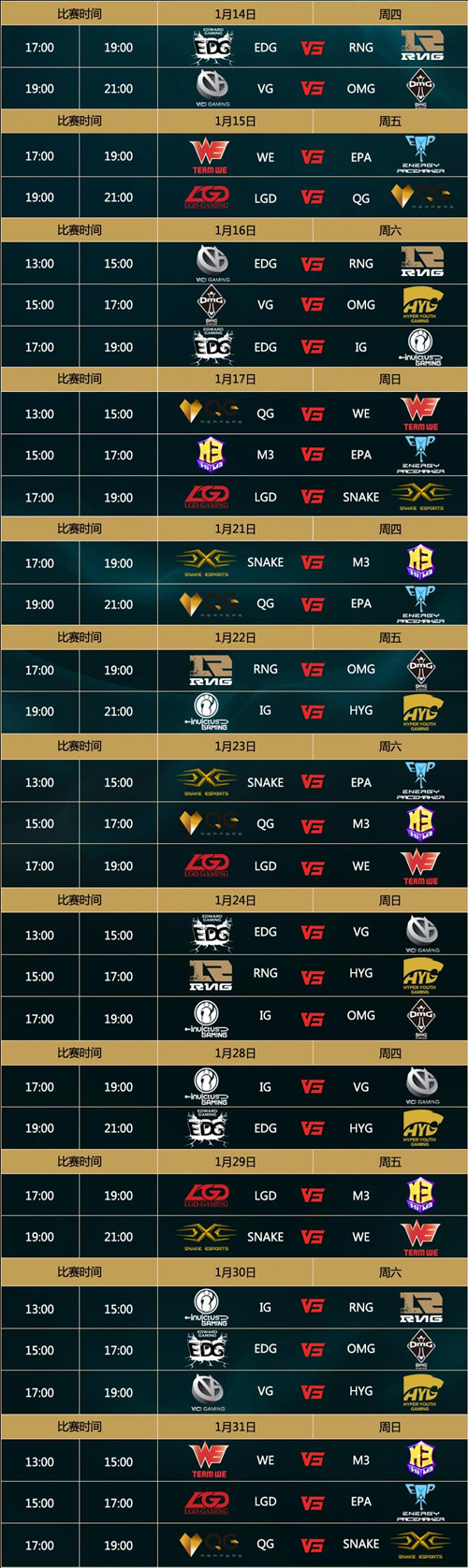 lpl2016春季赛什么时候开始_lpl2016春季赛赛程公布