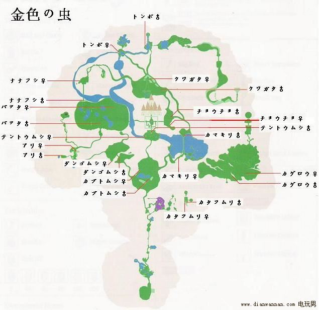 塞尔达传说黄昏公主全金色虫子捕捉地点与位置
