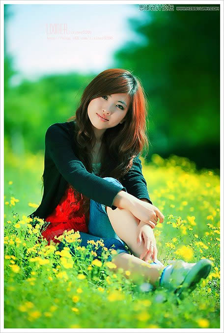 PS把昏暗照片调成鲜艳春天人物美景照片