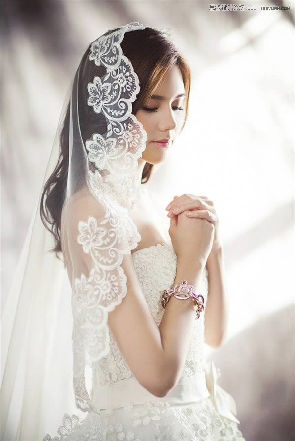 调亮美化室内美女婚纱写真照片的PS教程
