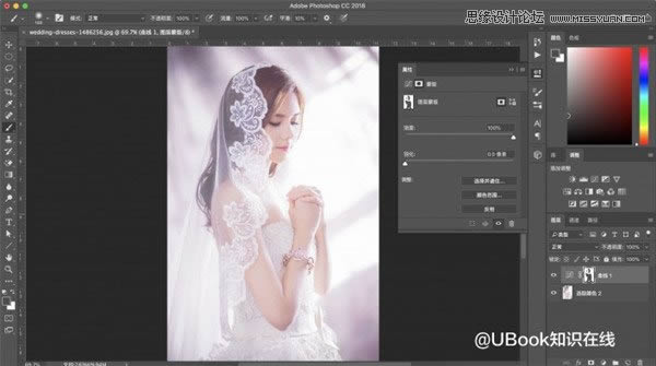 调亮美化室内美女婚纱写真照片的PS教程