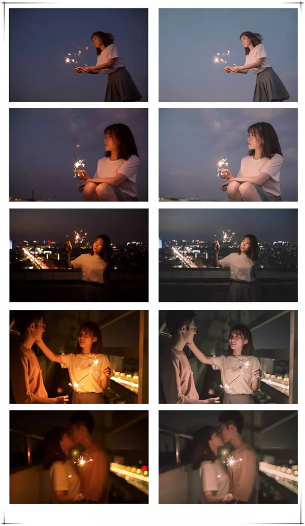 调出暗调夜景暖色人像艺术照片的PS教程