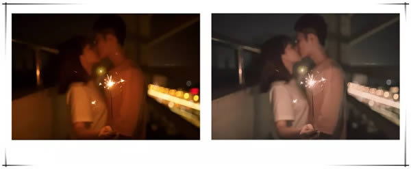 调出暗调夜景暖色人像艺术照片的PS教程