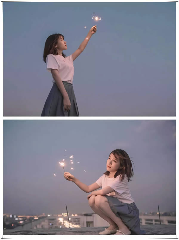 调出暗调夜景暖色人像艺术照片的PS教程