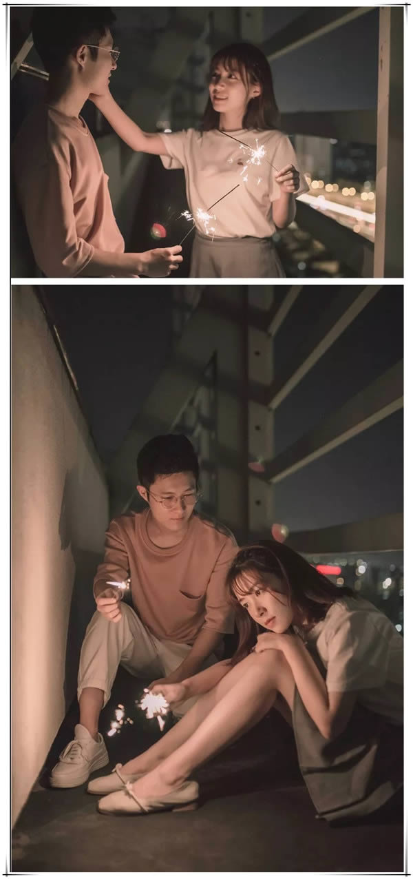 调出暗调夜景暖色人像艺术照片的PS教程