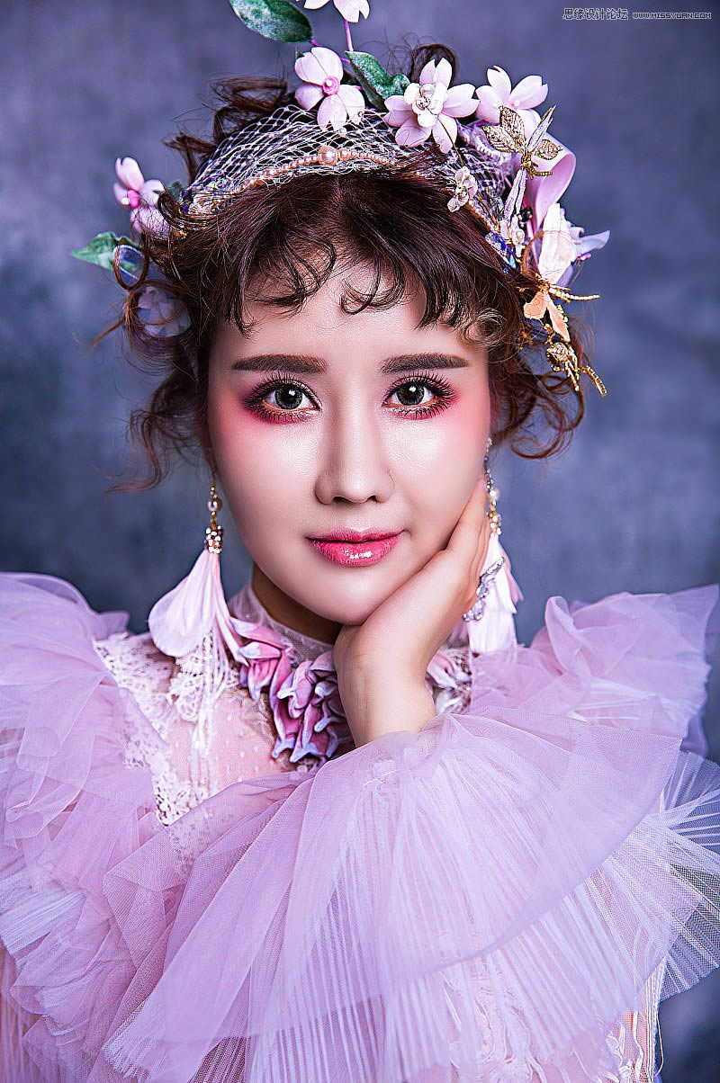 给浓妆头像照片润色磨皮处理的PS教程