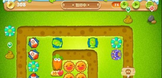 保卫萝卜2第24关攻略 220秒清理两个水坑