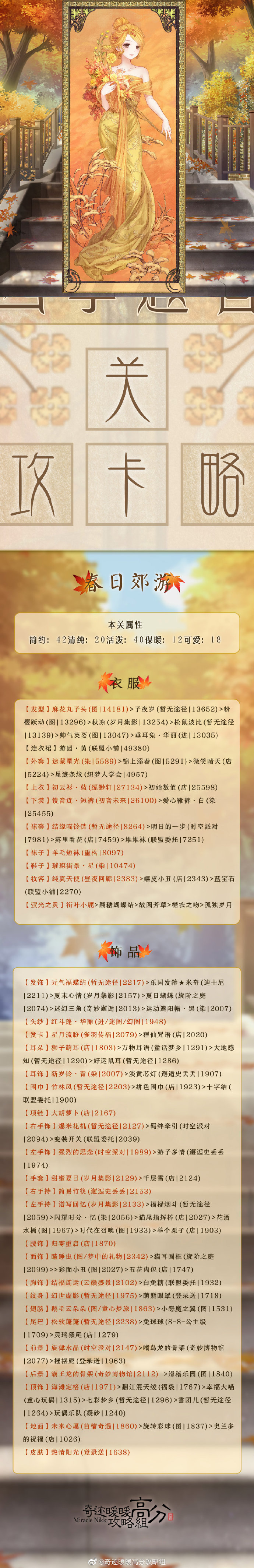 奇迹暖暖春日郊游怎么搭配_奇迹暖暖春日郊游高分搭配攻略