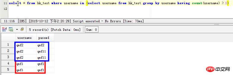 mysql表里的重复数据查询方法详细介绍(图)