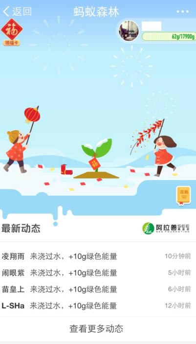 支付宝蚂蚁森林浇水一天能获得多少张福卡 蚂蚁森林浇水福卡有上限吗